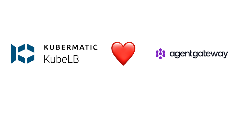 The KubeLB and agentgateway logos with a heart between them
